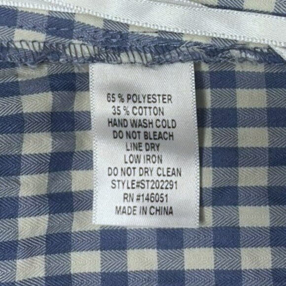 Monteau Los Angeles Blue Gingham Smocked Crop Top XL NWT Cottagecore Picnic - Picture 10 of 12